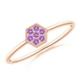 thumbnail image 1 of ANGARA Natural Hexagon-Shaped Amethyst Cluster Ring with Milgrain in 14K Rose Gold for Women (Size-1.5mm) | February Birthstone, Birthday, Anniversary, Jewelry Gift for Women | Natural Amethyst Ring, 1 of 9