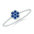 thumbnail image 1 of ANGARA Natural Hexagon-Shaped Sapphire Cluster Ring with Milgrain in 14K White Gold for Women (Size-1.5mm) | September Birthstone, Anniversary, Jewelry Gift for Women | Natural Blue Sapphire Ring, 1 of 8
