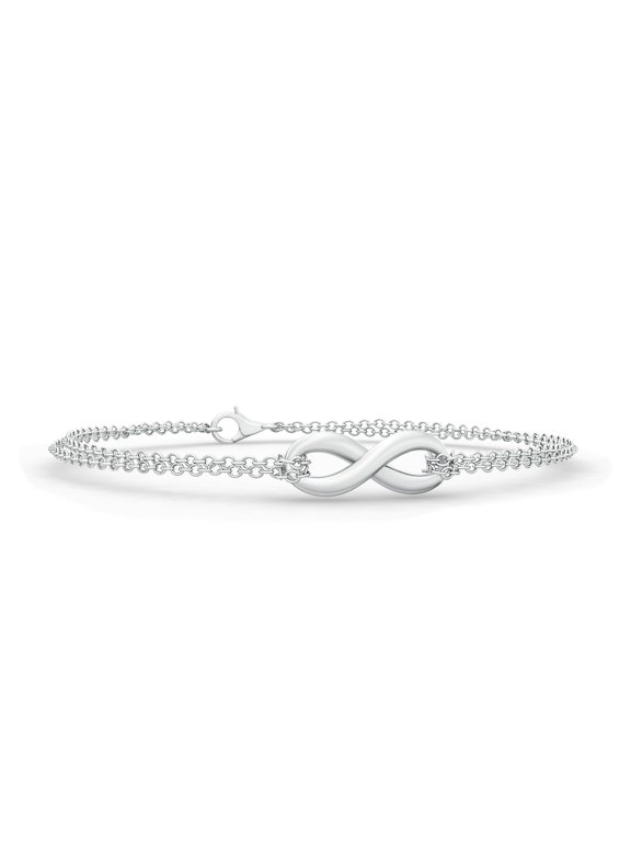 Natural Infinity Knot Chain Bracelet in 14K White Gold for Women | Birthday, Anniversary, Jewelry Gift for Women