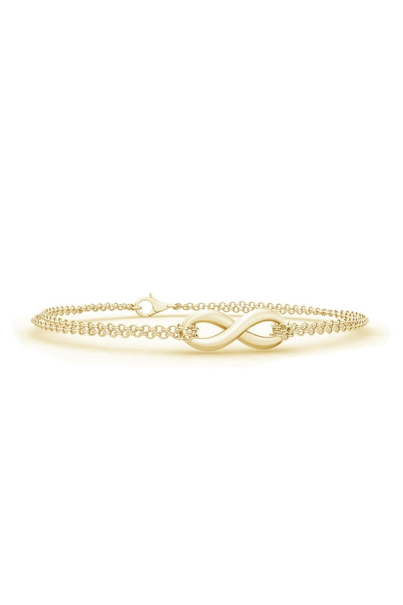 Natural Infinity Knot Chain Bracelet in 14K Yellow Gold for Women | Birthday, Anniversary, Jewelry Gift for Women