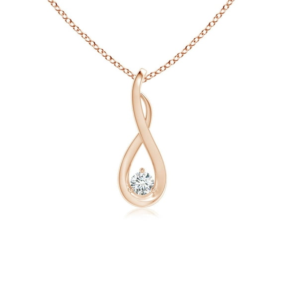 ANGARA Natural Infinity Twist Diamond Pendant in 14K Rose Gold for Women (Size-2.5mm| Color-G| Clarity-VS2) | April Birthstone, Anniversary, Jewelry Gift for Women | Natural Diamond Necklace