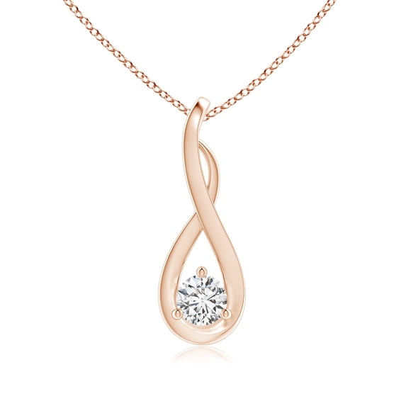 ANGARA Natural Infinity Twist Diamond Pendant in 14K Rose Gold for Women (Size-3.8mm| Color-H| Clarity-SI2) | April Birthstone, Anniversary, Jewelry Gift for Women | Natural Diamond Necklace