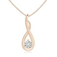 thumbnail image 1 of ANGARA Natural Infinity Twist Diamond Pendant in 14K Rose Gold for Women (Size-4.1mm| Color-H| Clarity-SI2) | April Birthstone, Anniversary, Jewelry Gift for Women | Natural Diamond Necklace, 1 of 9