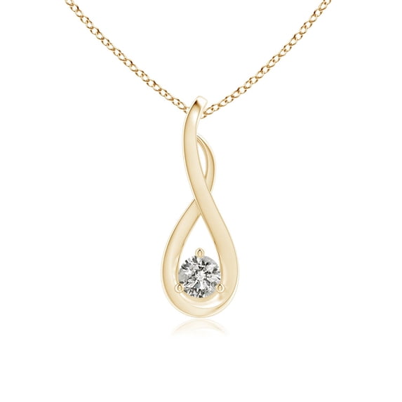 ANGARA Natural Infinity Twist Diamond Pendant in 14K Yellow Gold for Women (Size-3.2mm| Color-K| Clarity-I3) | April Birthstone, Anniversary, Jewelry Gift for Women | Natural Diamond Necklace