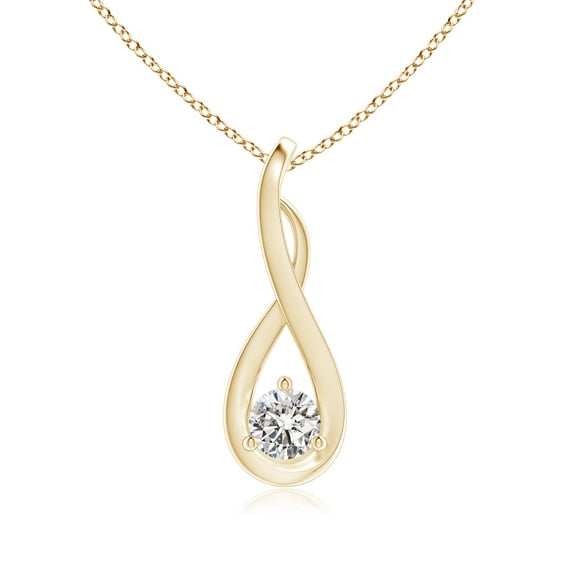 ANGARA Natural Infinity Twist Diamond Pendant in 14K Yellow Gold for Women (Size-3.8mm| Color-I-J| Clarity-I1-I2) | April Birthstone, Anniversary, Jewelry Gift for Women | Natural Diamond Necklace