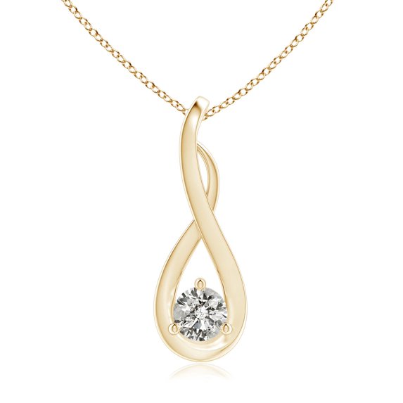 ANGARA Natural Infinity Twist Diamond Pendant in 14K Yellow Gold for Women (Size-4.1mm| Color-K| Clarity-I3) | April Birthstone, Anniversary, Jewelry Gift for Women | Natural Diamond Necklace