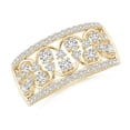 thumbnail image 1 of ANGARA Natural Inspired Diamond Anniversary Ring in 14K Yellow Gold for Women (Size-2.3mm| Color-H| Clarity-SI2) | April Birthstone, Anniversary, Jewelry Gift for Women | Natural Diamond Ring, 1 of 9