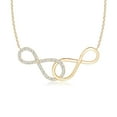 thumbnail image 1 of ANGARA Natural Interlocking Diamond Sideways Infinity Necklace in 14K Yellow Gold for Women (Size-0.9mm| Color-G| Clarity-VS2) | Anniversary, Jewelry Gift for Women | Natural Diamond Necklace, 1 of 7