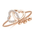 thumbnail image 1 of ANGARA Natural Intertwined Heart Bolo Ring with Diamonds in 14K Rose Gold for Women (Size-0.9mm| Color-H| Clarity-SI2) | April Birthstone, Anniversary, Jewelry Gift for Women | Natural Diamond Ring, 1 of 9