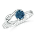 thumbnail image 1 of ANGARA Natural London Blue Topaz Solitaire Ring for Women, Girls in Sterling Silver Size-7.5 (Grade-AA, Size-5mm), December Birthstone Jewelry Gift for Her, Birthday, Wedding, Anniversary, Engagement, 1 of 10