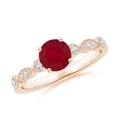 thumbnail image 1 of ANGARA Natural Marquise and Dot 1 ct Ruby Engagement Ring with Diamonds in 14K Rose Gold for Women (Size-6mm) | July Birthstone Jewelry for Her | Natural Ruby Rings, 1 of 9