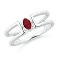 thumbnail image 1 of ANGARA Natural Marquise Ruby Solitaire Parallel Split Shank Ring in 14K White Gold for Women (Size-5x2.5mm) | July Birthstone, Birthday, Anniversary, Jewelry Gift for Women | Natural Ruby Ring, 1 of 8