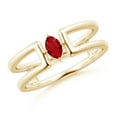 thumbnail image 1 of ANGARA Natural Marquise Ruby Solitaire Parallel Split Shank Ring in 14K Yellow Gold for Women (Size-5x2.5mm) | July Birthstone Jewelry for Her | Natural Ruby Rings, 1 of 9