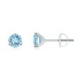 thumbnail image 1 of ANGARA Natural Martini-Set Round Aquamarine Stud Earrings in 14K White Gold for Women (Size-5mm) | March Birthstone, Birthday, Anniversary, Jewelry Gift for Women | Natural Aquamarine Earrings, 1 of 7