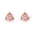 thumbnail image 1 of ANGARA Natural Martini-Set Trillion Morganite Stud Earrings in 14K White Gold for Women | Birthday, Anniversary, Jewelry Gift for Women | Natural Morganite Earrings, 1 of 8