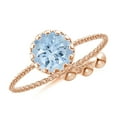 thumbnail image 1 of ANGARA Natural Multi Prong-Set Aquamarine Solitaire Bolo Ring in 14K Rose Gold for Women (Size-6mm) | March Birthstone, Birthday, Anniversary, Jewelry Gift for Women | Natural Aquamarine Ring, 1 of 8