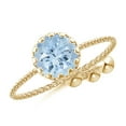 thumbnail image 1 of ANGARA Natural Multi Prong-Set Aquamarine Solitaire Bolo Ring in 14K Yellow Gold for Women (Size-6mm) | March Birthstone, Birthday, Anniversary, Jewelry Gift for Women | Natural Aquamarine Ring, 1 of 9