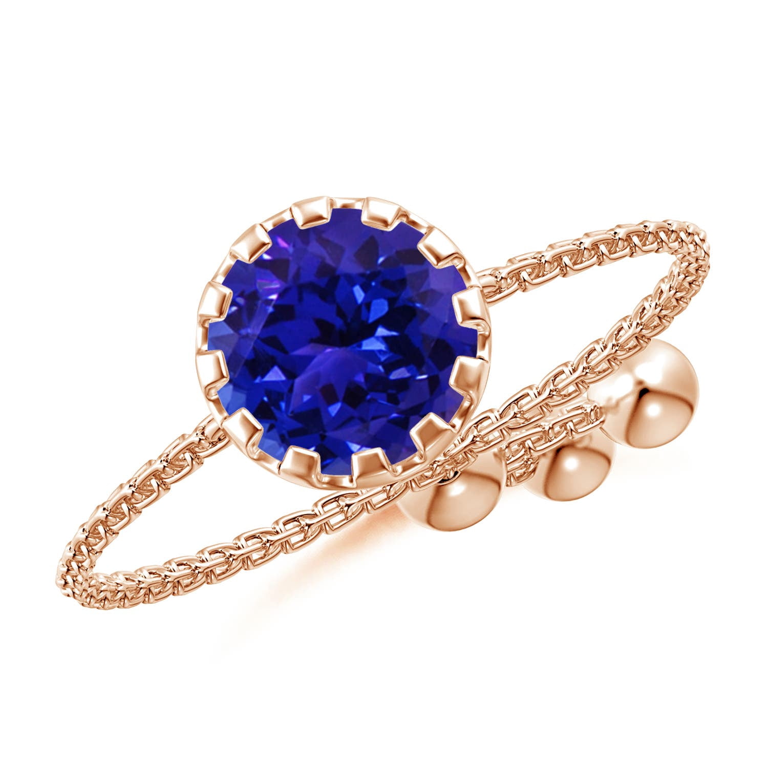 ANGARA Natural Multi Prong-Set Tanzanite Solitaire Bolo Ring in 14K ...