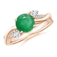 thumbnail image 1 of ANGARA Natural Nature Inspired 1.2 ct Emerald & Diamond Twisted Vine Engagement Ring in 14K Rose Gold for Women (Size-7mm) | May Birthstone, Anniversary, Jewelry Gift for Women | Natural Emerald Ring, 1 of 10