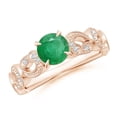 thumbnail image 1 of ANGARA Natural Nature Inspired Emerald & Diamond Filigree Ring in 14K Rose Gold for Women (Size-6mm) | May Birthstone, Birthday, Anniversary, Jewelry Gift for Women | Natural Emerald Ring, 1 of 9