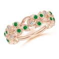 thumbnail image 1 of ANGARA Natural Nature Inspired Round Emerald & Diamond Vine Ring in 14K Rose Gold for Women (Size-1.8mm) | May Birthstone, Birthday, Anniversary, Jewelry Gift for Women | Natural Emerald Ring, 1 of 10
