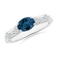 thumbnail image 1 of ANGARA Natural 1.5 ct London Blue Topaz Ring with Diamonds in 925 Sterling Silver for Women (Size-8x6mm) | November Birthstone, Anniversary, Jewelry Gift for Women | Natural London Blue Topaz Ring, 1 of 11