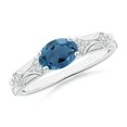 thumbnail image 1 of ANGARA Natural Oval 1.5 ct London Blue Topaz Ring with Diamond in 925 Sterling Silver for Women (Size-8x6mm) | November Birthstone Jewelry for Women | London Blue Topaz Ring (Ring Size- 9.5), 1 of 11
