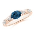 thumbnail image 1 of ANGARA Natural Oval 1.5 ct London Blue Topaz Vintage Style Ring with Diamond in 14K Rose Gold for Women (Size-8x6mm) | November Birthstone Jewelry for Women | London Blue Topaz Ring (Ring Size- 8), 1 of 11