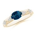 thumbnail image 1 of ANGARA Natural 1.5 ct London Blue Topaz Ring with Diamond Accents in 14K Yellow Gold for Women (Size-8x6mm) | November Birthstone, Anniversary, Jewelry Gift for Women | Natural London Blue Topaz Ring, 1 of 11