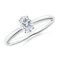 thumbnail image 1 of ANGARA Natural Oval Diamond Solitaire Engagement Ring in 14K White Gold for Women (Size-6x4mm| Color-G| Clarity-VS2) | April Birthstone, Anniversary, Jewelry Gift for Women | Natural Diamond Ring, 1 of 8