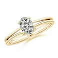 thumbnail image 1 of ANGARA Natural Oval Diamond Solitaire Engagement Ring in 14K Yellow Gold for Women (Size-7x5mm| Color-K| Clarity-I3) | April Birthstone, Anniversary, Jewelry Gift for Women | Natural Diamond Ring, 1 of 10