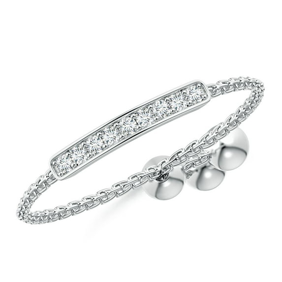 ANGARA Natural Pave-Set Diamond Bar Bolo Ring in 14K White Gold for Women (Size-1.15mm| Color-G| Clarity-VS2) | April Birthstone, Birthday, Anniversary, Jewelry Gift for Women | Natural Diamond Ring