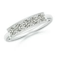 thumbnail image 1 of ANGARA Natural Pave Set Diamond Bar Ring with Milgrain in 14K White Gold for Women (Size-3mm| Color-K| Clarity-I3) | April Birthstone, Anniversary, Jewelry Gift for Women | Natural Diamond Ring, 1 of 11