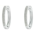 thumbnail image 1 of Angara Earrings - Natural Diamond Hinged Hoop Earrings in 14K White Gold for Women | April Birthstone Jewelry, Birthday, Anniversary, Jewelry Gift for Women, 1 of 10