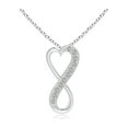 thumbnail image 1 of ANGARA Natural Pave-Set Diamond Infinity Heart Pendant in 14K White Gold for Women (Size-1mm| Color-K| Clarity-I3) | April Birthstone, Anniversary, Jewelry Gift for Women | Natural Diamond Necklace, 1 of 7