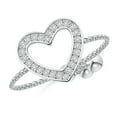 thumbnail image 1 of ANGARA Natural Pave-Set Diamond Open Heart Bolo Ring in 14K White Gold for Women (Size-1mm| Color-H| Clarity-SI2) | April Birthstone, Anniversary, Jewelry Gift for Women | Natural Diamond Ring, 1 of 9