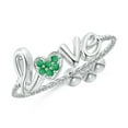 thumbnail image 1 of ANGARA Natural Pave-Set Emerald Heart Love Bolo Ring in 14K White Gold for Women (Size-1.1mm) | May Birthstone, Birthday, Anniversary, Jewelry Gift for Women | Natural Emerald Ring, 1 of 9