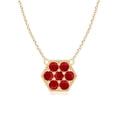 thumbnail image 1 of ANGARA Natural Pave-Set Ruby Hexagon Necklace with Milgrain in 14K Yellow Gold for Women (Size-2mm) | July Birthstone, Birthday, Anniversary, Jewelry Gift for Women | Natural Ruby Necklace, 1 of 8