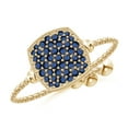 thumbnail image 1 of ANGARA Natural Pave-Set Sapphire Cushion Bolo Ring in 14K Yellow Gold for Women (Size-1.2mm) | September Birthstone, Birthday, Anniversary, Jewelry Gift for Women | Natural Blue Sapphire Ring, 1 of 9