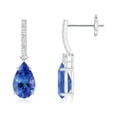thumbnail image 1 of ANGARA Natural Pear 1.7 ct Tanzanite Drop Earrings with Diamonds in 14K White Gold for Women (Size-8x5mm) | December Birthstone, Anniversary, Jewelry Gift for Women | Natural Tanzanite Earrings, 1 of 7