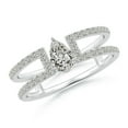 thumbnail image 1 of ANGARA Natural Pear Diamond Split Shank Ring with Accents in 14K White Gold for Women (Size-6x4mm| Color-K| Clarity-I3) | April Birthstone, Anniversary, Jewelry Gift for Women | Natural Diamond Ring, 1 of 8