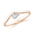 thumbnail image 1 of ANGARA Natural Pear Diamond Wave Shank Solitaire Ring in 14K Rose Gold for Women (Size-5x3mm| Color-H| Clarity-SI2) | April Birthstone, Anniversary, Jewelry Gift for Women | Natural Diamond Ring, 1 of 9