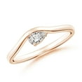thumbnail image 1 of ANGARA Natural Pear Diamond Wave Shank Solitaire Ring in 14K Rose Gold for Women (Size-5x3mm| Color-I-J| Clarity-I1-I2) | April Birthstone, Anniversary, Jewelry Gift for Women | Natural Diamond Ring, 1 of 10