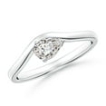 thumbnail image 1 of ANGARA Natural Pear Diamond Wave Shank Solitaire Ring in 14K White Gold for Women (Size-6x4mm| Color-I-J| Clarity-I1-I2) | April Birthstone, Anniversary, Jewelry Gift for Women | Natural Diamond Ring, 1 of 10