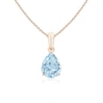 thumbnail image 1 of ANGARA Natural Pear-Shaped 1.25 ct Aquamarine Solitaire Pendant in 14K Rose Gold for Women (Size-9x7mm) | March Birthstone, Birthday, Anniversary, Jewelry Gift for Women | Natural Aquamarine Necklace, 1 of 10
