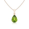 thumbnail image 1 of ANGARA Natural Pear-Shaped 1.9 ct Peridot Solitaire Pendant in 14K Rose Gold for Women (Size-10x7mm) | August Birthstone, Birthday, Anniversary, Jewelry Gift for Women | Natural Peridot Necklace, 1 of 9