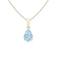 thumbnail image 1 of ANGARA Natural Pear-Shaped Aquamarine Solitaire Pendant in 14K Yellow Gold for Women (Size-8x6mm) | March Birthstone, Birthday, Anniversary, Jewelry Gift for Women | Natural Aquamarine Necklace, 1 of 8