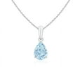 thumbnail image 1 of ANGARA Natural Pear-Shaped Aquamarine Solitaire Pendant in 925 Sterling Silver for Women (Size-8x6mm) | March Birthstone, Birthday, Anniversary, Jewelry Gift for Women | Natural Aquamarine Necklace, 1 of 10