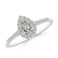 thumbnail image 1 of ANGARA Natural Pear-Shaped Diamond Halo Engagement Ring in 14K White Gold for Women (Size-6x4mm| Color-K| Clarity-I3) | April Birthstone, Anniversary, Jewelry Gift for Women | Natural Diamond Ring, 1 of 8