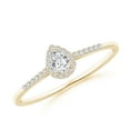 thumbnail image 1 of ANGARA Natural Pear-Shaped Diamond Halo Engagement Ring in 14K Yellow Gold for Women (Size-4x3mm| Color-H| Clarity-SI2) | April Birthstone, Anniversary, Jewelry Gift for Women | Natural Diamond Ring, 1 of 9
